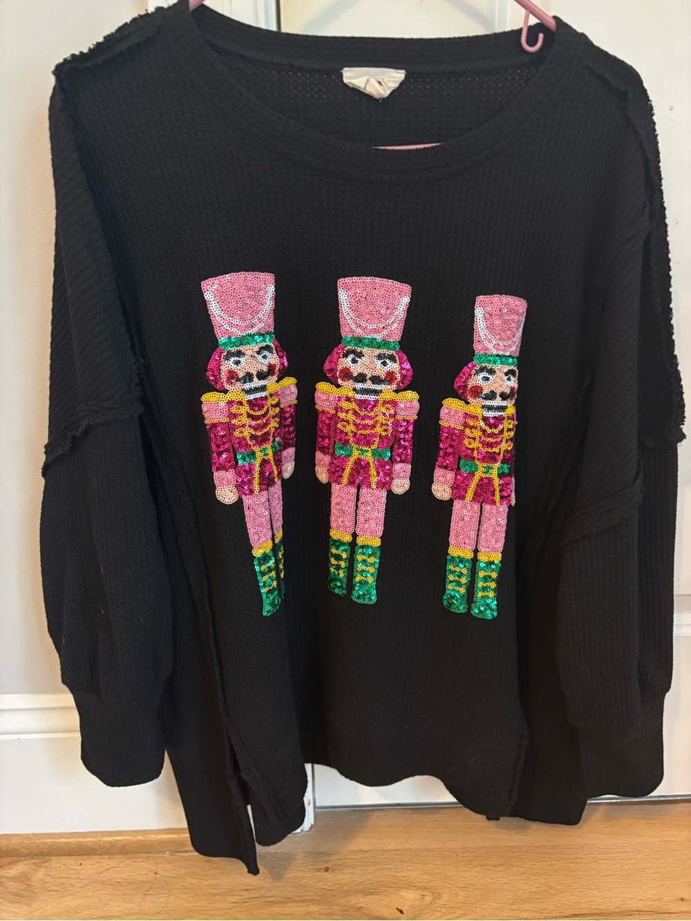 Black Sequin Nutcracker Thermal Top